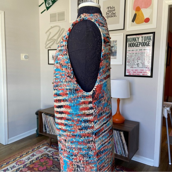 American Classics by Anne Bowen Silk Blend Tie Front Maxi Duster Women's Large - Picture 8 of 8